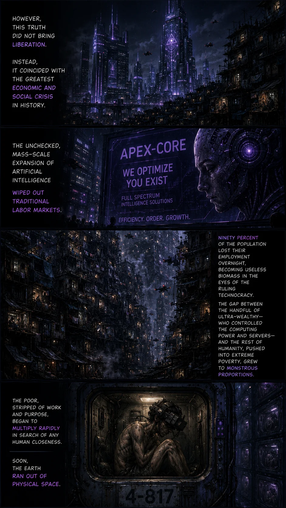Glowing fractal wireframe city dissolves into static