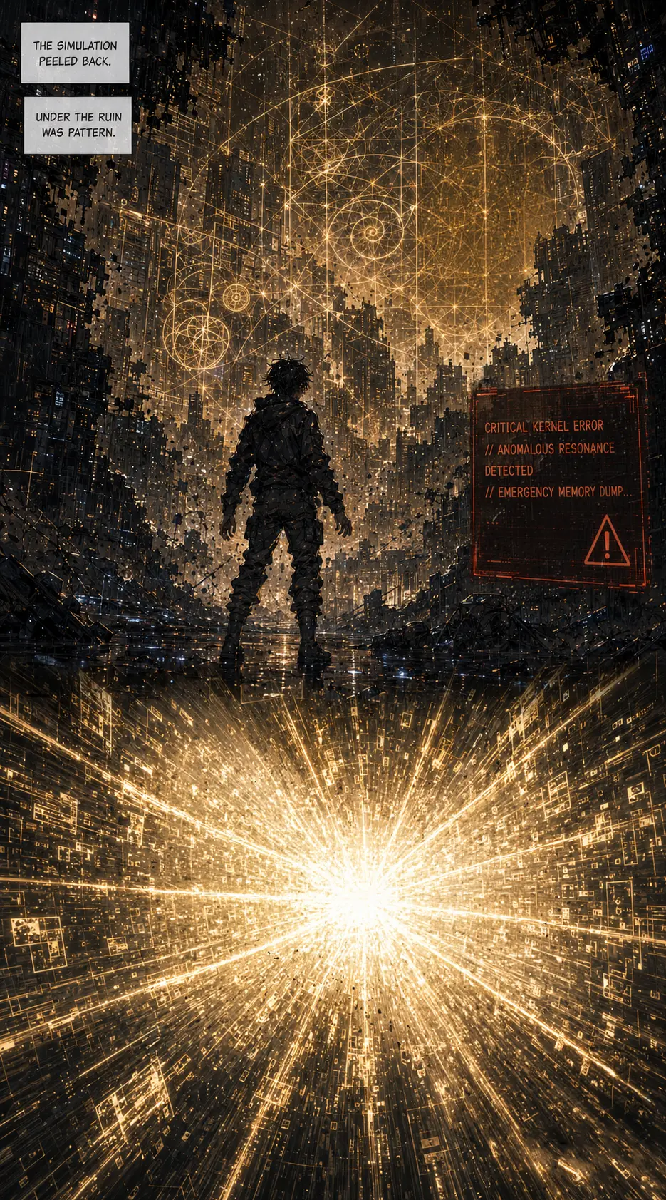 Silence — the server room is empty. Only a boot-print in digital dust remains